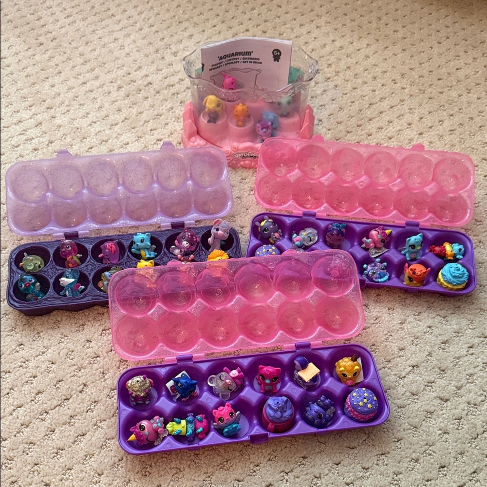Colorful Toy Figurine Set with Cases